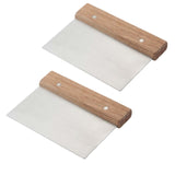 Dough Scraper 6" x 3" Stainless Steel Blade Wood Handle