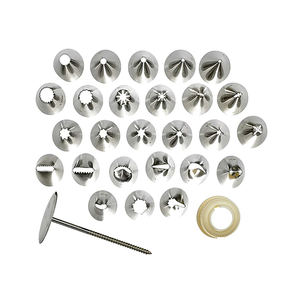 26 Piece Cake Decorating Tube Set Stainless Steel with Storage Box