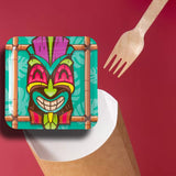 8 Count Teal Tiki Paper Dinner Plates 9" Luau Party Tableware