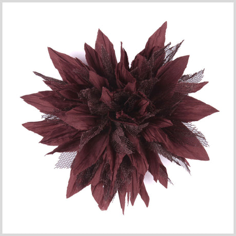 Brown Fabric Flower Brooch
