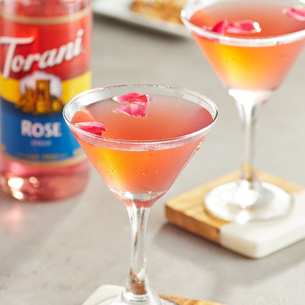 Torani Rose Flavoring Syrup 750 mL Glass Bottle