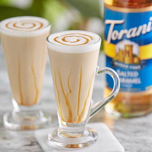 Torani Sugar-Free Salted Caramel Flavoring Syrup 750 mL Glass Bottle