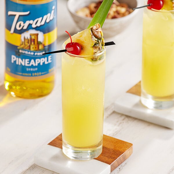Torani Sugar-Free Pineapple Flavoring Syrup 750 mL Glass Bottle