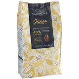 Valrhona Jivara 40% Milk Chocolate Feve 6.6 lb. - 3/Case