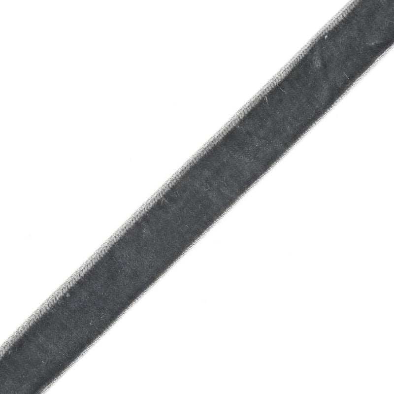 Dark Gray Stretch Velvet Ribbon - 0.625"