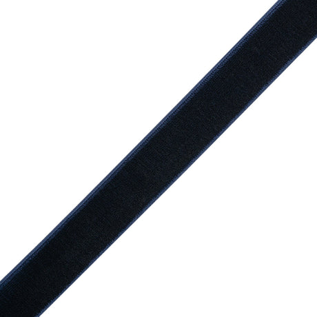 Stretch Velvet Ribbon Trim Made in Italy - 0.625" - Navy - Gislaine Collection