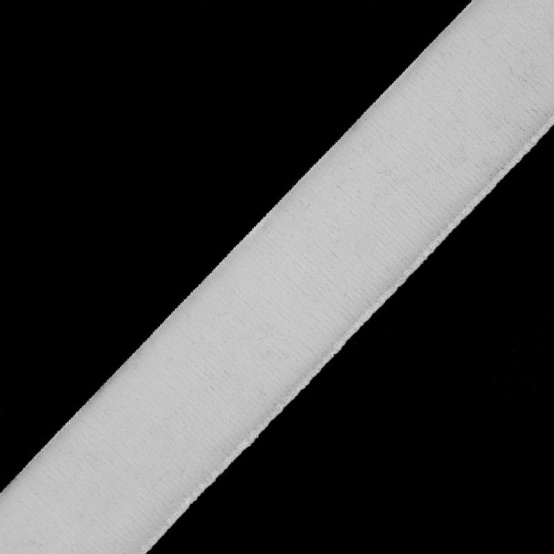 White Stretch Velvet Ribbon - 0.625"