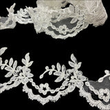 Polyester Corded Lace Trim Ivory 3" Wide