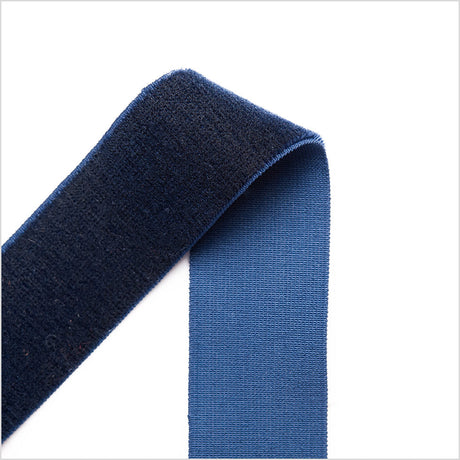 Stretch Velvet Ribbon Trim Made in Italy - 0.875" - Navy - Gislaine Collection