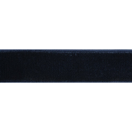 Stretch Velvet Ribbon Trim Made in Italy - 0.875" - Navy - Gislaine Collection