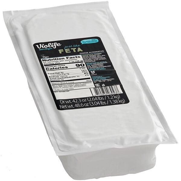 Violife Just Like Greek Feta Vegan Cheese Block 2.65 lb. - 8/Case