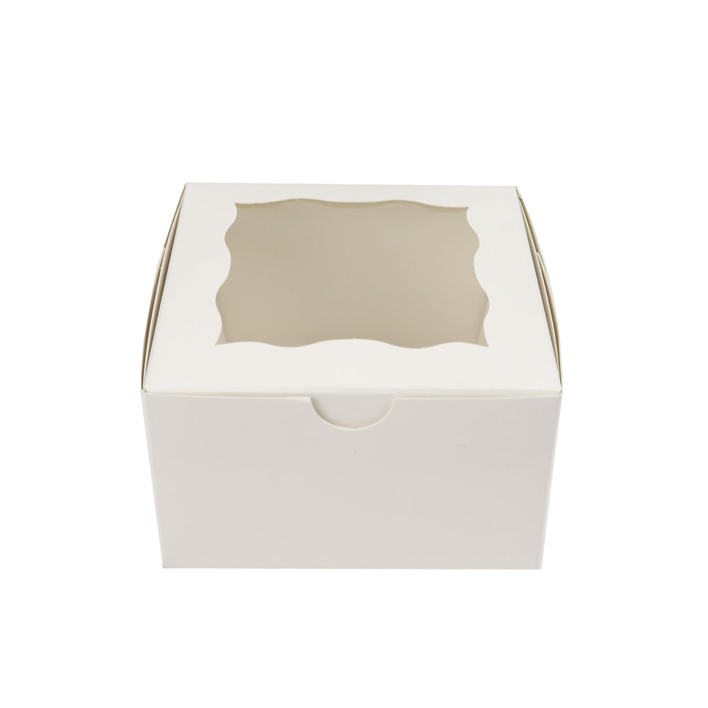 O'Creme One Compartment Cupcake Box with Window, 4" x 4" x 2.5" H, Pack of 50