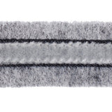 Heathered Gray and Gray Velvet on Wool - 1"