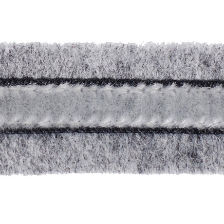 Heathered Gray and Gray Velvet on Wool - 1"