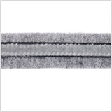 Heathered Gray and Gray Velvet on Wool - 1"
