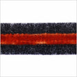 Heathered Slate and Orange Velvet on Wool - 1"