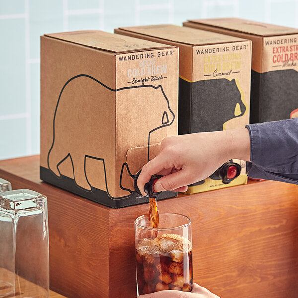 Wandering Bear Bag in Box Organic Straight Black Decaf Cold Brew Coffee 96 fl. oz. - 3/Case