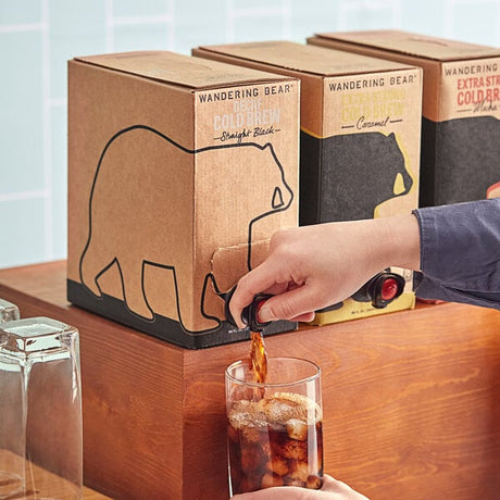 Wandering Bear Bag in Box Organic Straight Black Decaf Cold Brew Coffee 96 fl. oz. - 3/Case