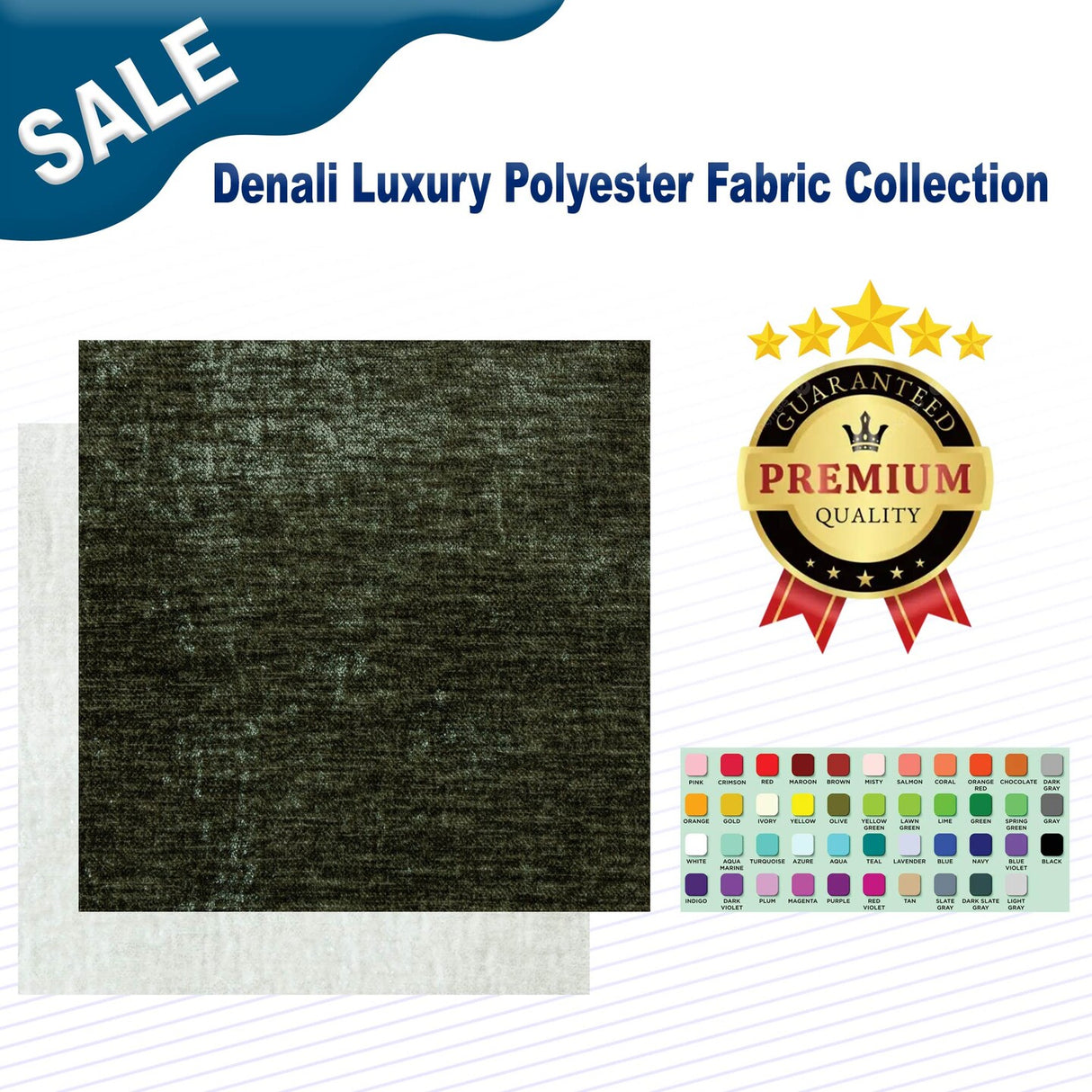 1 Yard Denali Luxury Polyester Fabric Collection