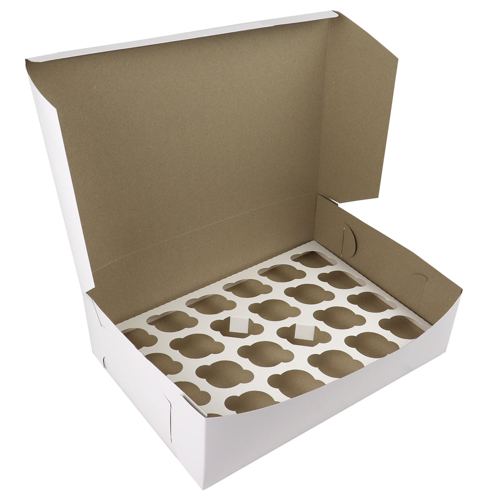 O'Creme White Cardboard Insert for Mini Cupcakes, 24 Cavities - Pack Of 100, Case of 100