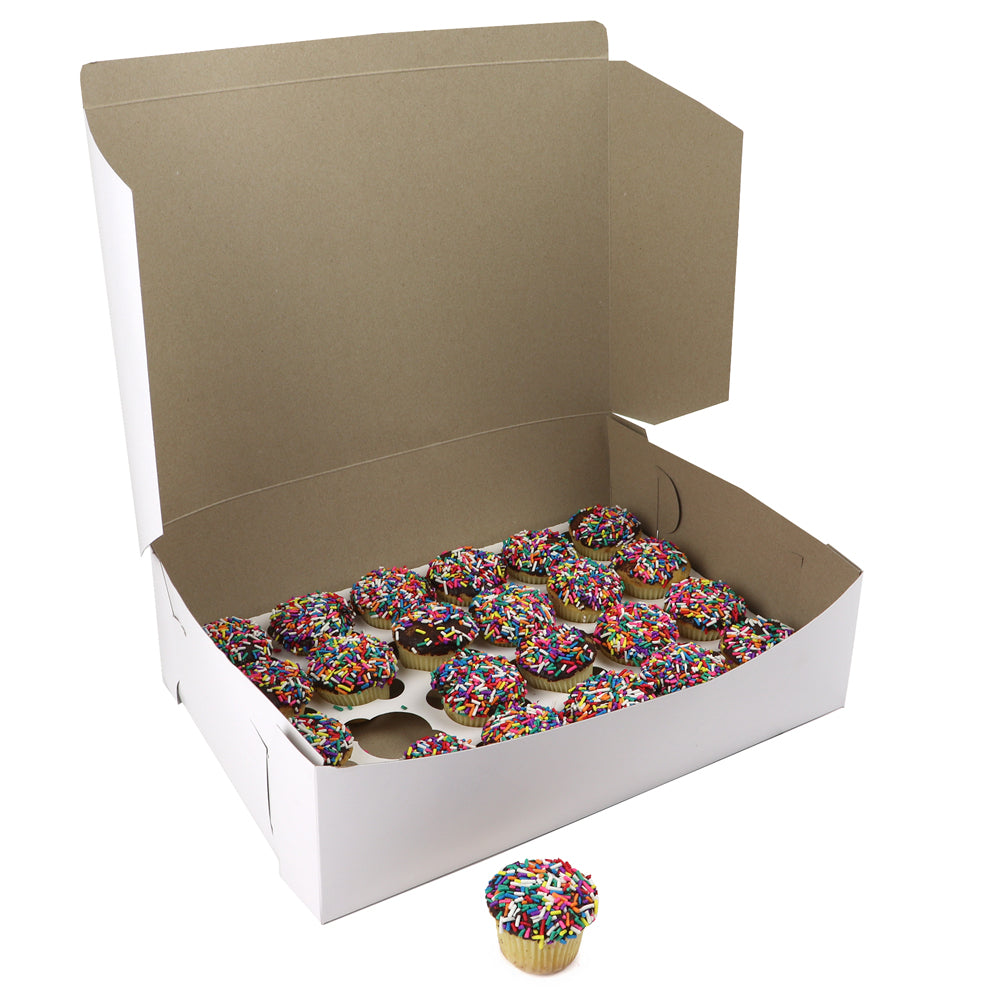 O'Creme White Cardboard Insert for Mini Cupcakes, 24 Cavities - Pack Of 100, Case of 100