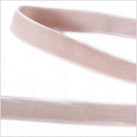 Double Faced Velvet Ribbon Made in Italy - 5/8" - Beige