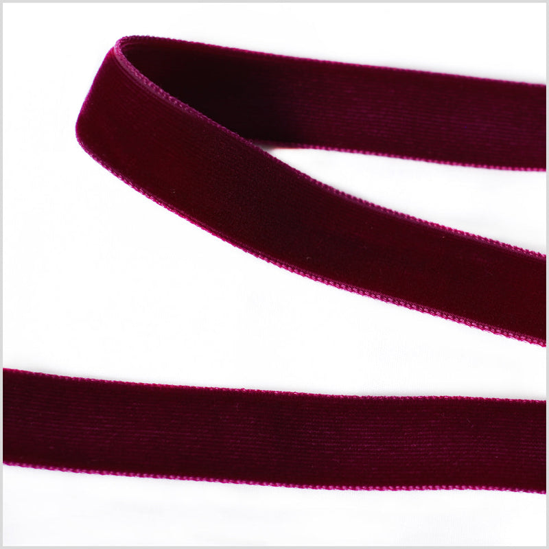 Double Faced Velvet Ribbon Made in Italy - 5/8" - Dark Plum