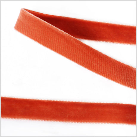 Double Faced Velvet Ribbon Made in Italy - 5/8" - Rust