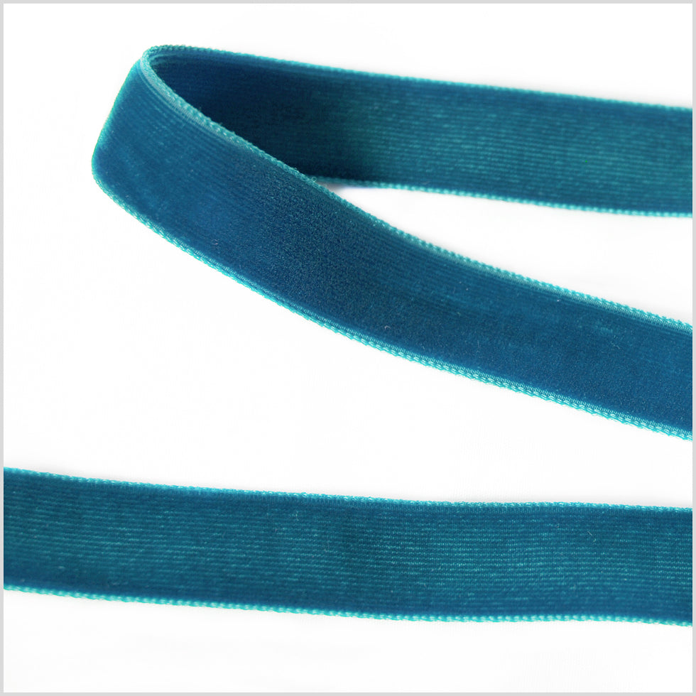 Double Faced Velvet Ribbon Made in Italy - 5/8" - Turquoise
