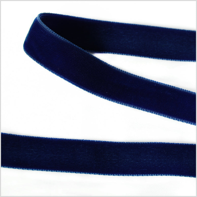 Double Faced Velvet Ribbon Made in Italy - 5/8" - Navy