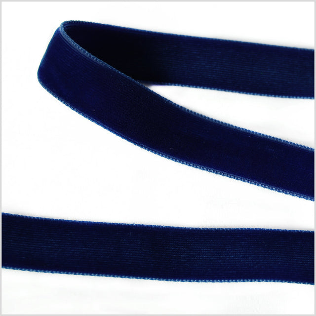 Double Faced Velvet Ribbon Made in Italy - 5/8" - Navy