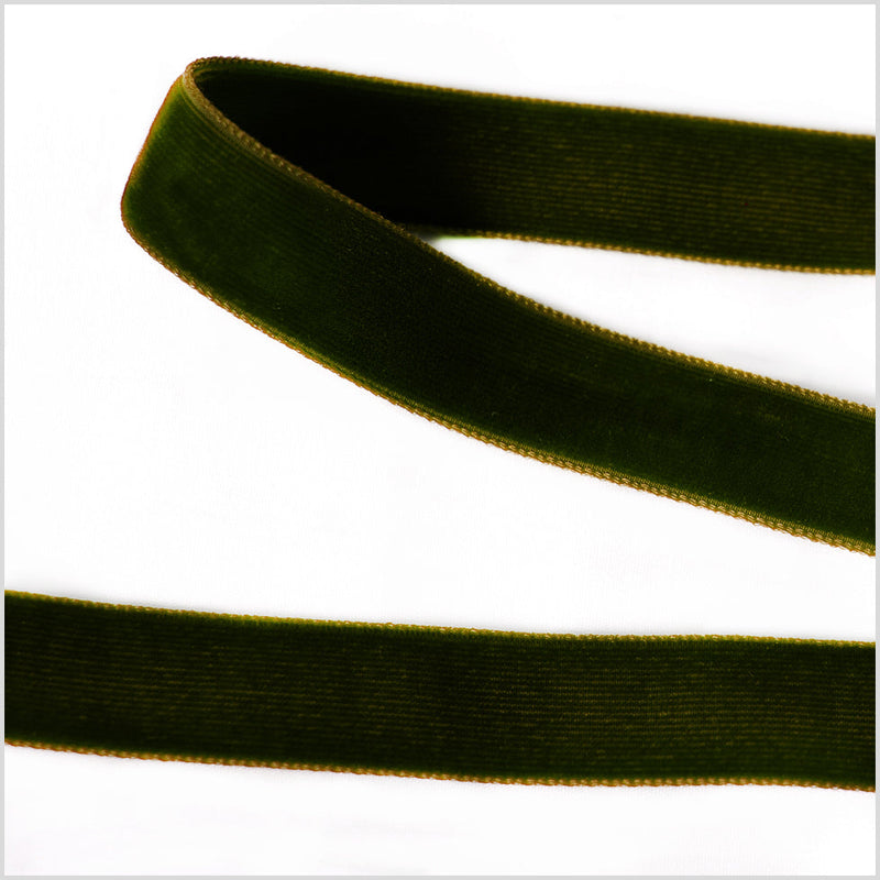 Double Faced Velvet Ribbon Made in Italy - 5/8" - Moss Green