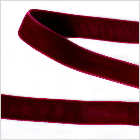 Double Faced Velvet Ribbon Made in Italy - 5/8" - Burgundy