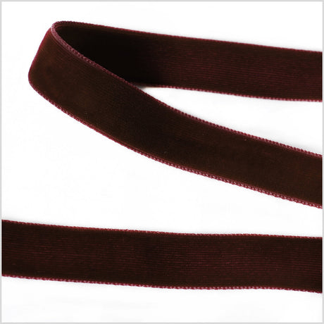 Double Faced Velvet Ribbon Made in Italy - 5/8" - Brown