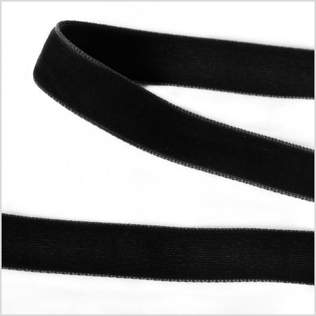 Double Faced Velvet Ribbon Made in Italy - 5/8" - Black