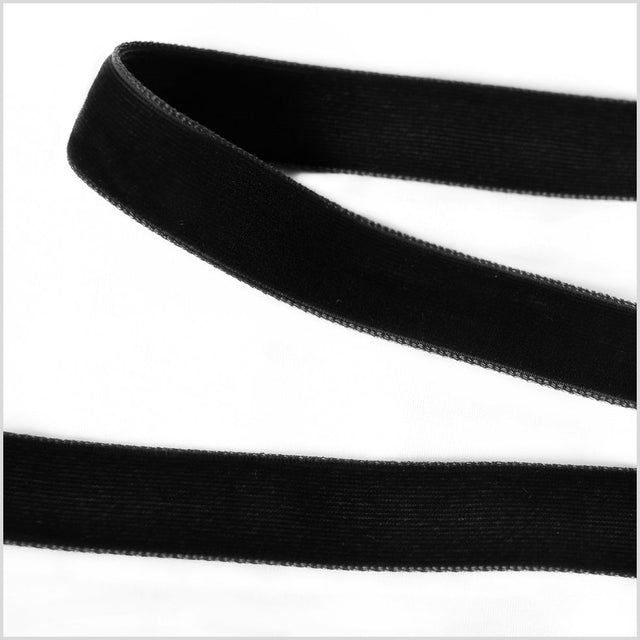 Double Faced Velvet Ribbon Made in Italy - 5/8" - Black