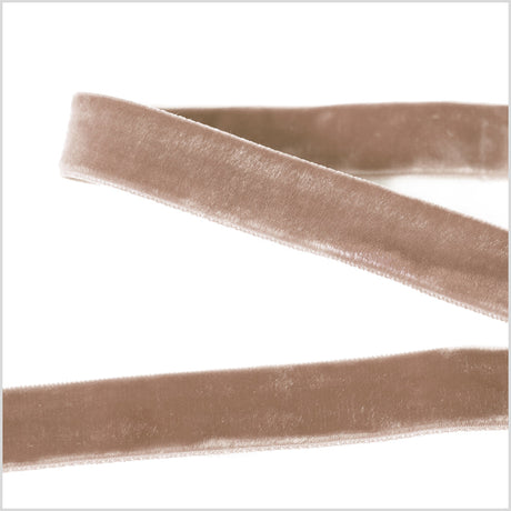Double Faced Velvet Ribbon Made in Italy - 7/8" - Beige