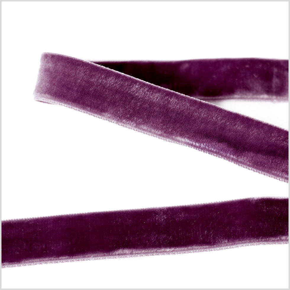 Double Faced Velvet Ribbon Made in Italy - 7/8" - Plum