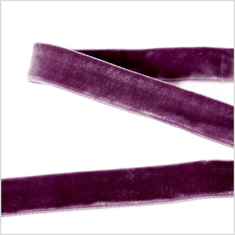 Double Faced Velvet Ribbon Made in Italy - 7/8" - Plum