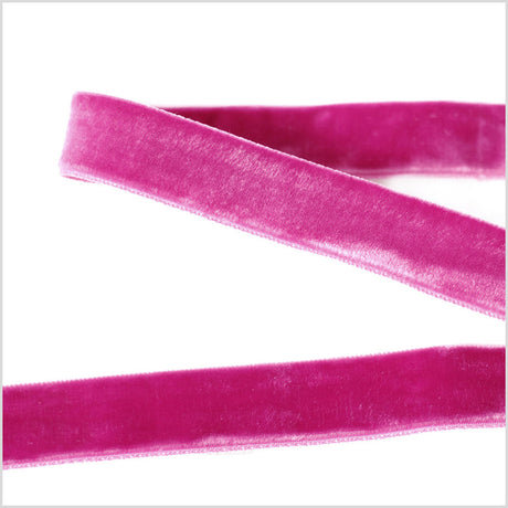 Double Faced Velvet Ribbon Made in Italy - 7/8" - Hot Pink