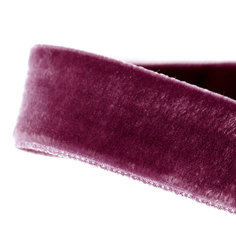 Double Faced Velvet Ribbon Made in Italy - 7/8" - Dark Plum