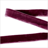 Double Faced Velvet Ribbon Made in Italy - 7/8" - Dark Plum