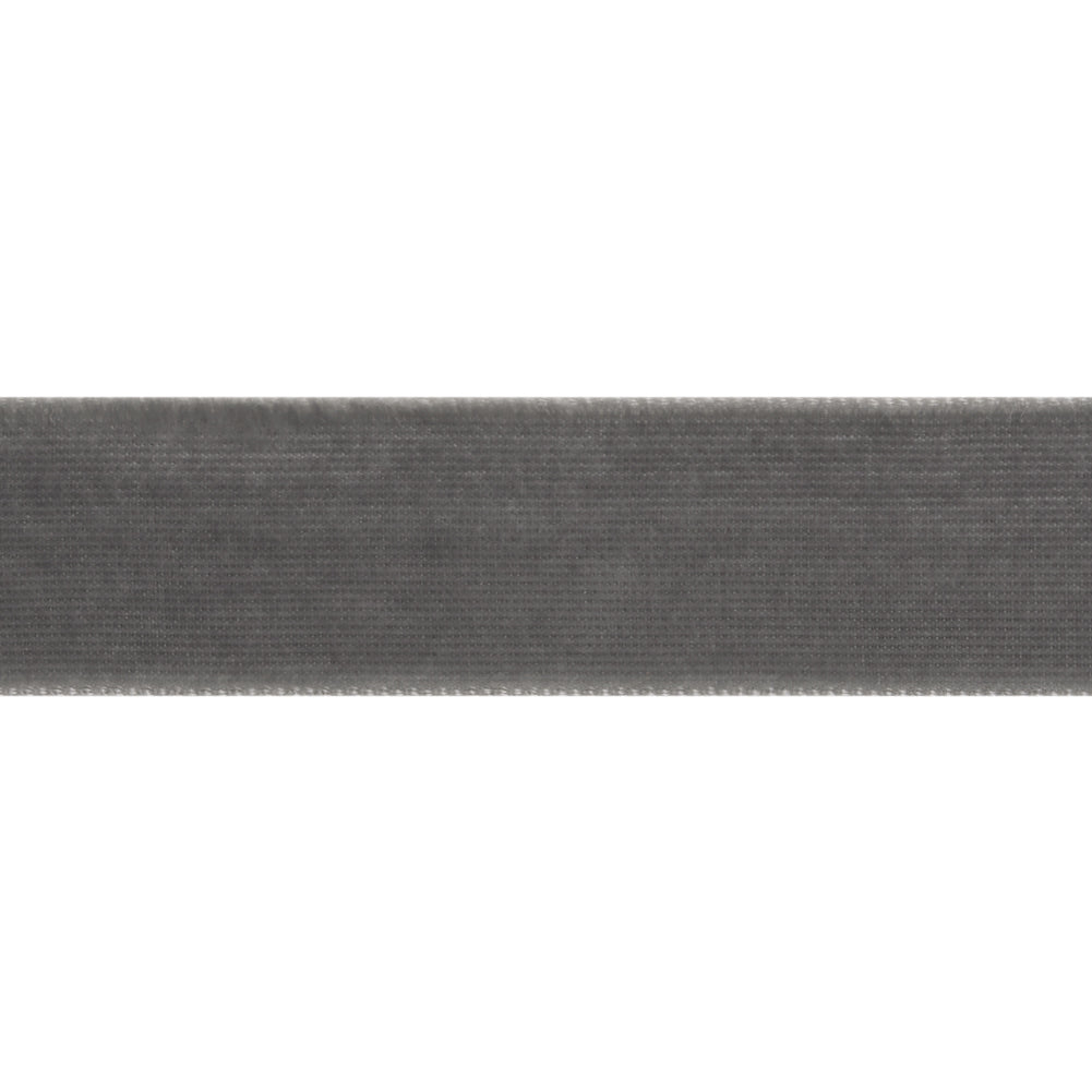 Double Faced Velvet Ribbon Made in Italy - 7/8" - Light Gray