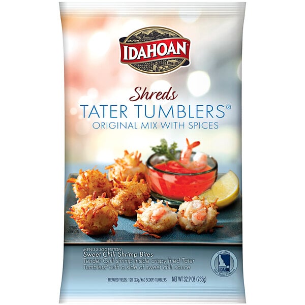 Idahoan Shreds Tater Tumblers Mix 32.9 oz. Pouch - 4/Case