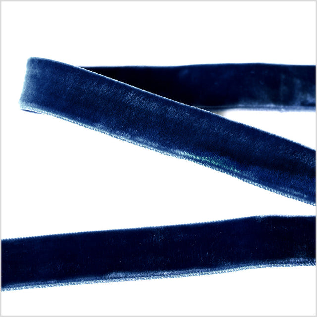 Double Faced Velvet Ribbon Made in Italy - 7/8" - Navy