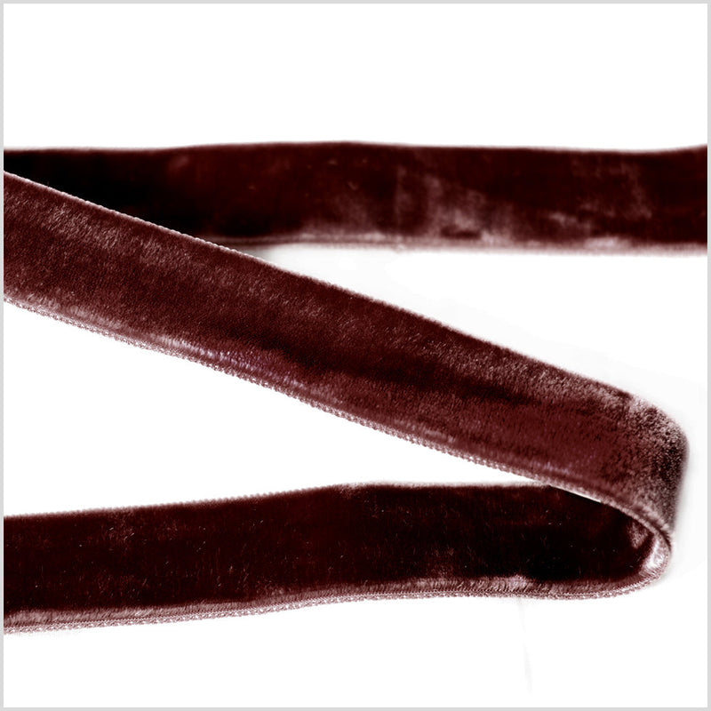 Double Faced Velvet Ribbon Made in Italy - 7/8" - Brown