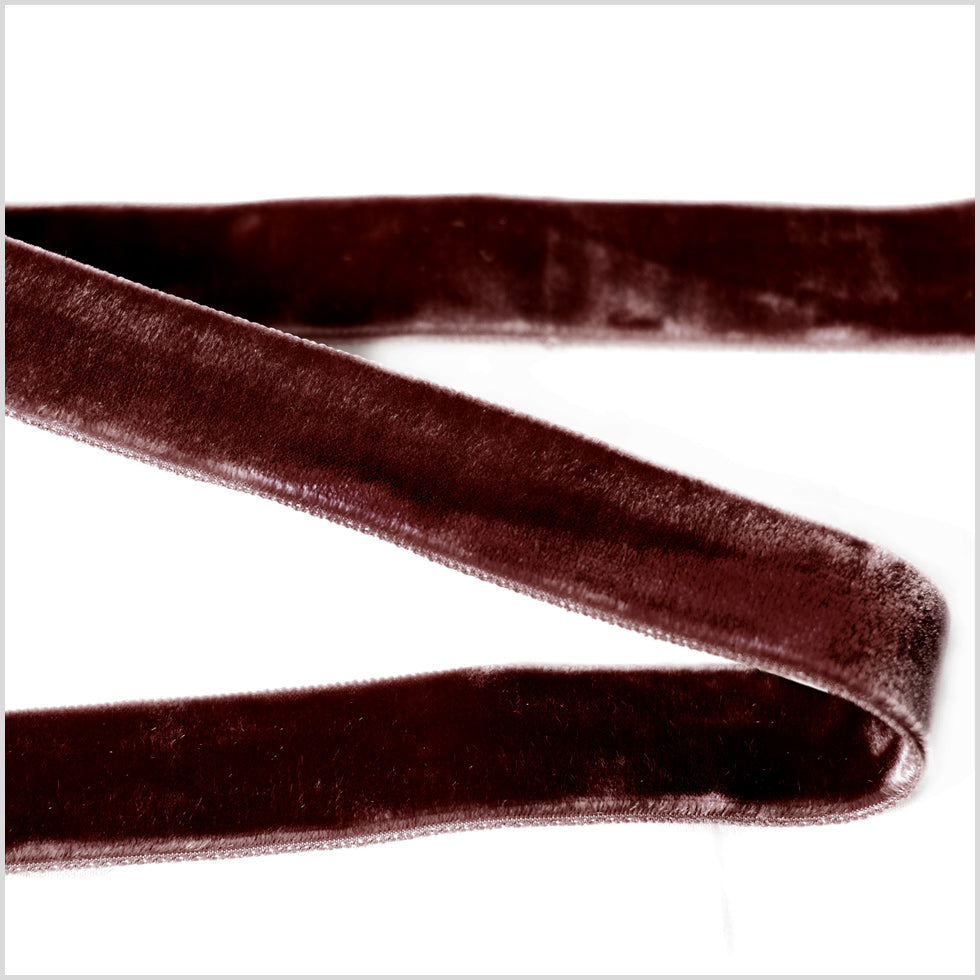 Double Faced Velvet Ribbon Made in Italy - 7/8" - Brown