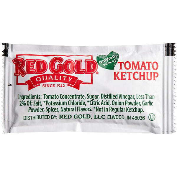 Red Gold 9 Gram All-Natural Ketchup Packets - 1,000/Case