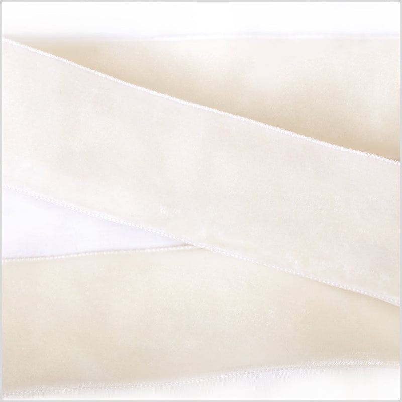 Double Faced Velvet Ribbon Made in Italy - 1.5" - Off-White