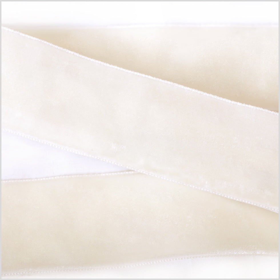 Double Faced Velvet Ribbon Made in Italy - 1.5" - Off-White